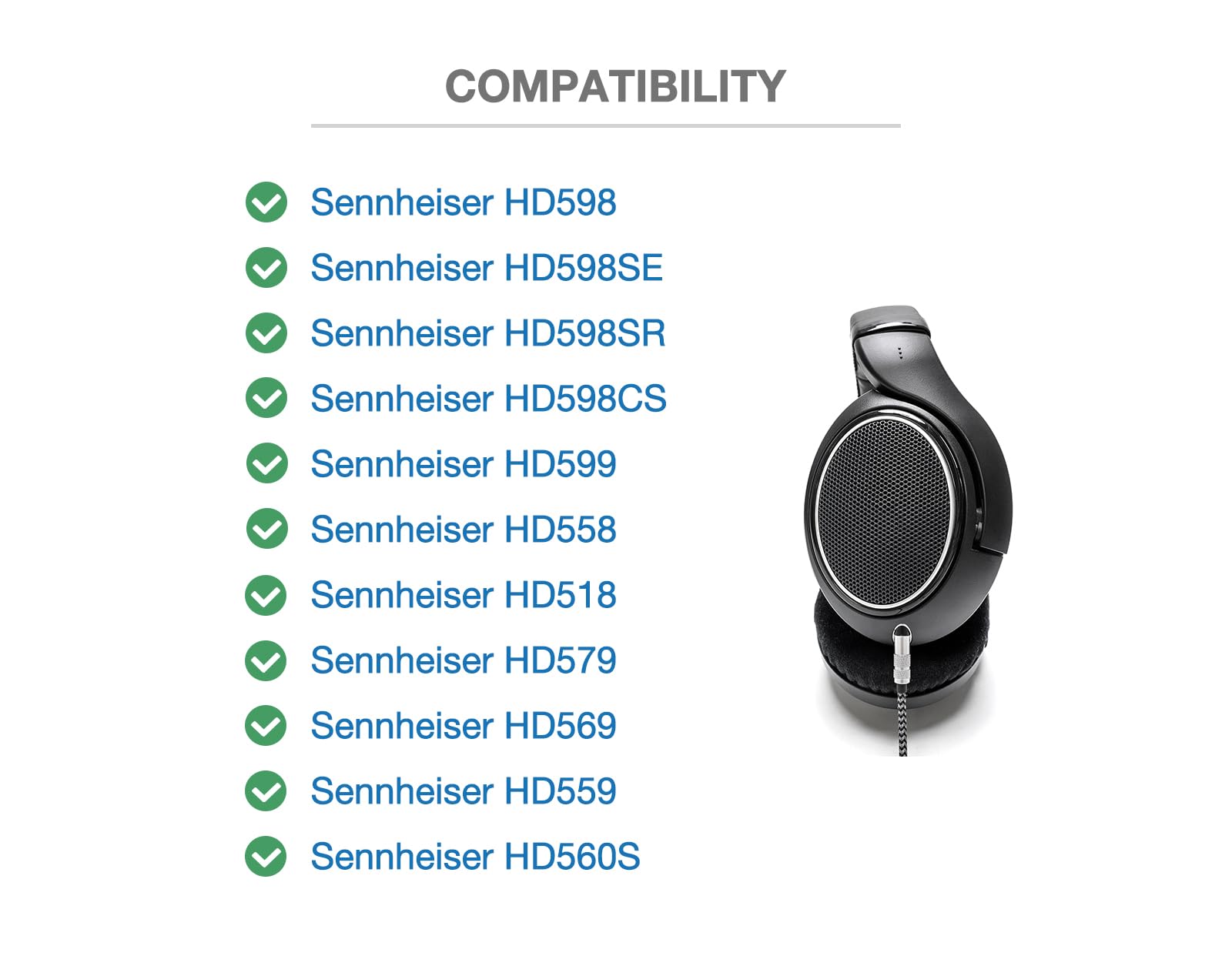 Amazon.com: Voarmaks HD560s Cable Compatible with Sennheiser HD598